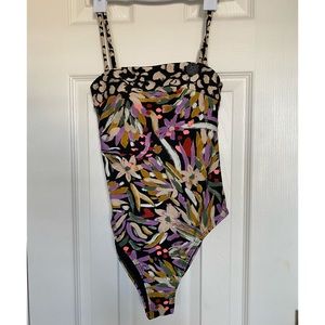 NWT Eliza Spliced Strapless One Piece Cheeky